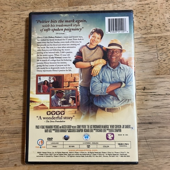 The Last Brickmaker in America DVD Sealed  featuring Sidney Poitier - Picture 2 of 2